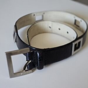 Michael Kors Genuine Black Leather Statement Belt